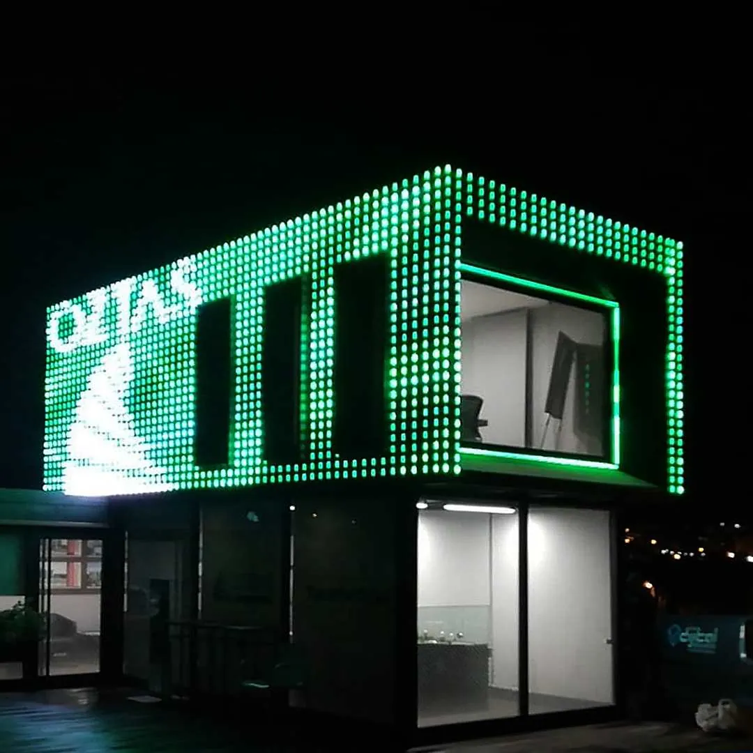 Kuşadası Öztaş Housing Project Sales Office illuminated with MeshLiner