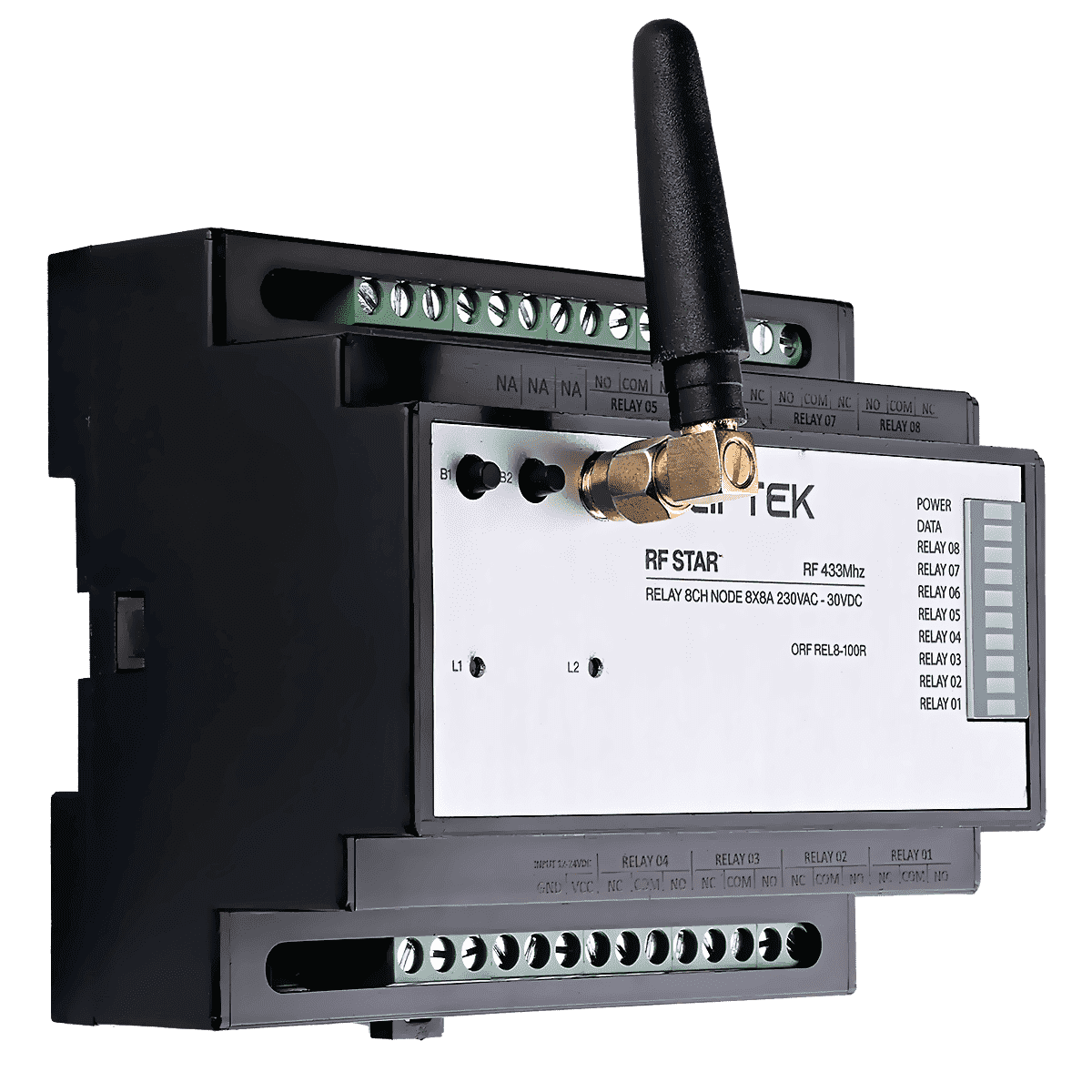 RF 433Mhz 8 KANAL RÖLE UÇBİRİM 8X8A 230VAC - 30VDC görsel 2