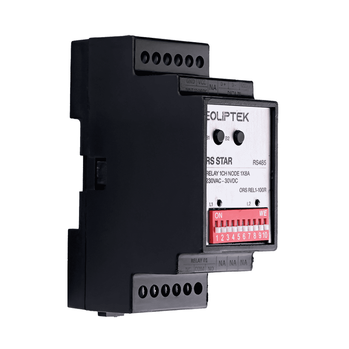 RS485 1 KANAL RÖLE UÇBİRİM 1X8A 230VAC - 30VDC - Görsel 2