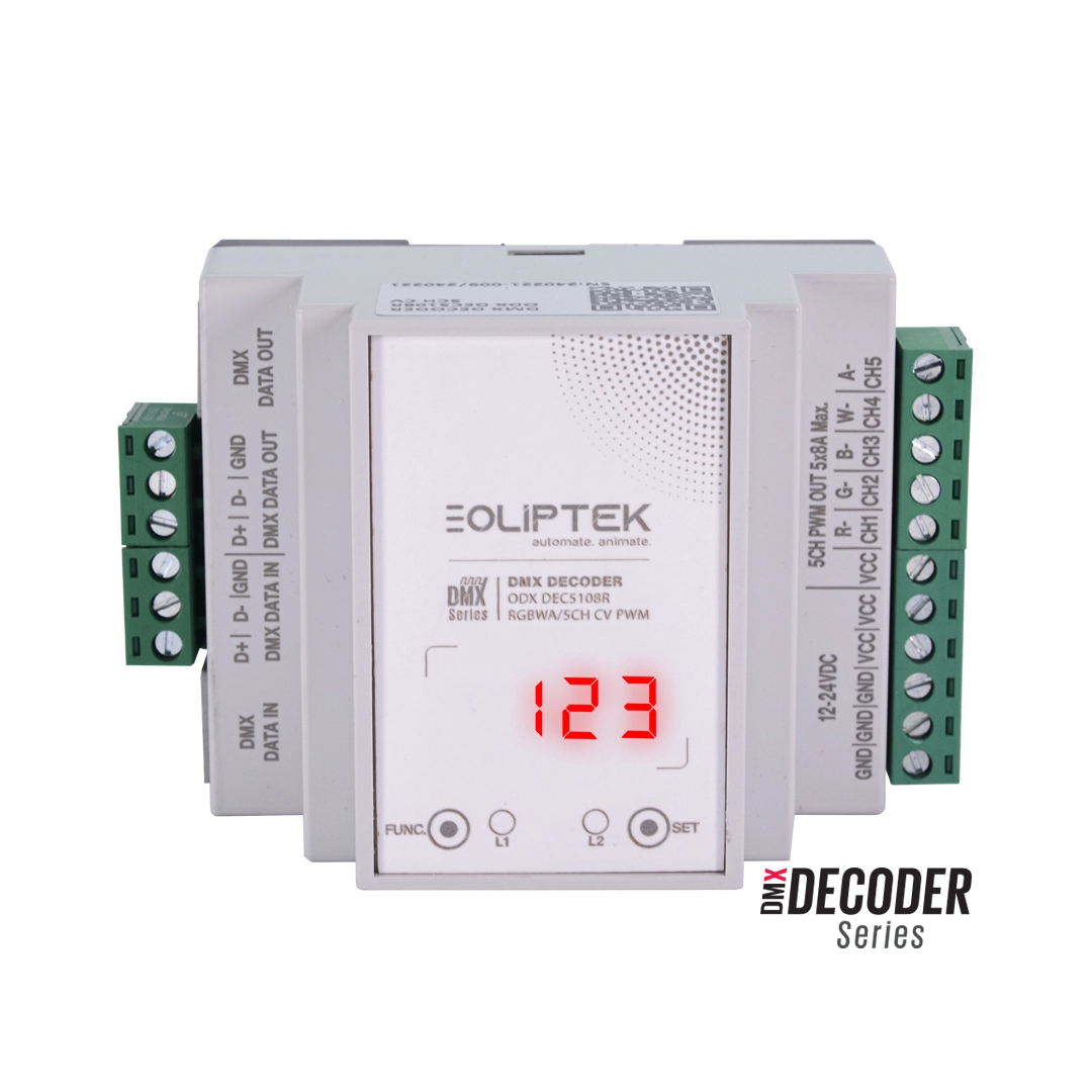 Oliptek DMX RGBWA/5CH CV PWM DECODER görseli-2
