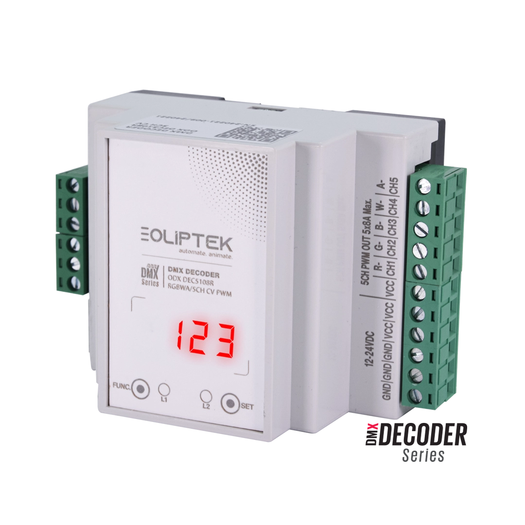 Oliptek DMX RGBWA/5CH CV PWM DECODER görseli-1