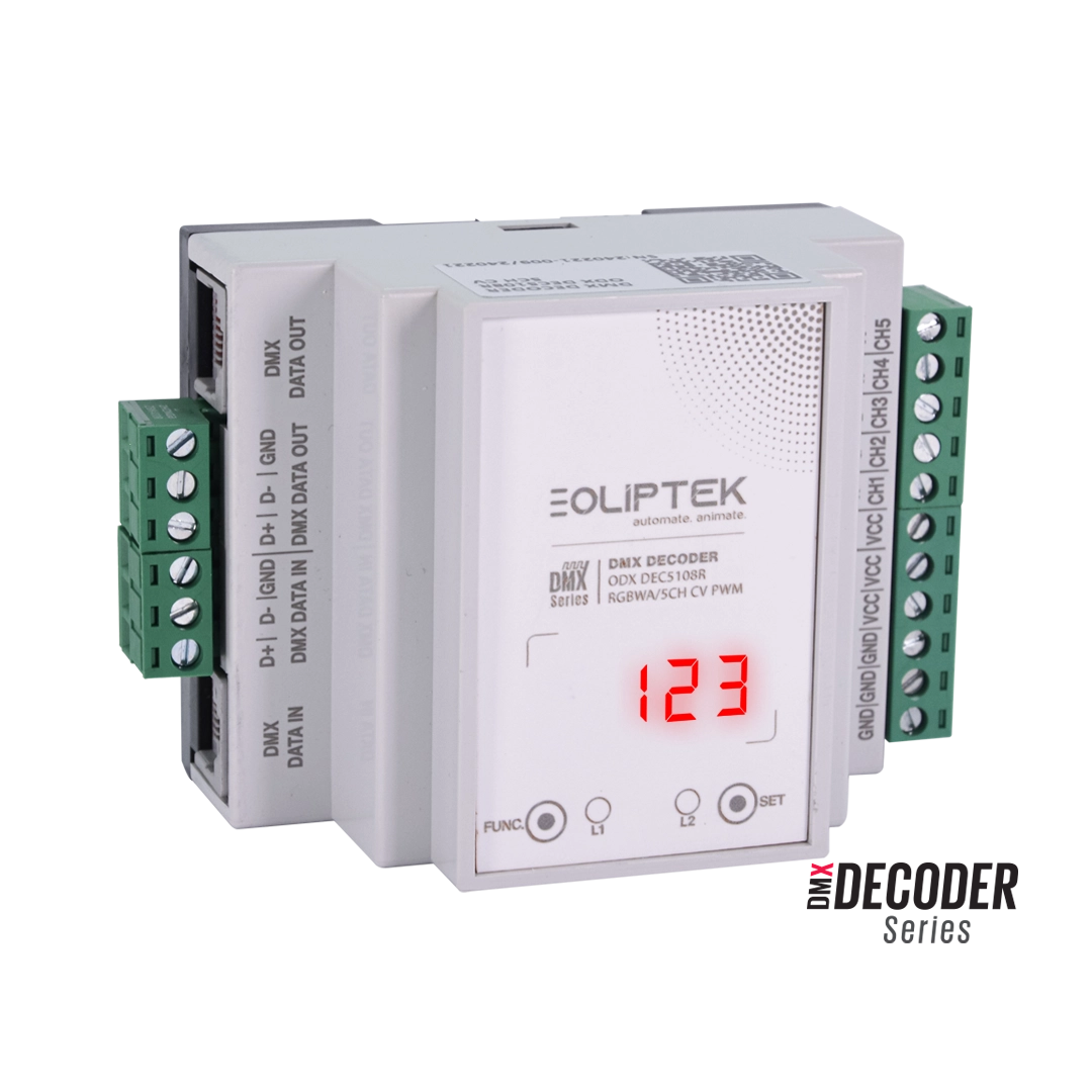 Oliptek DMX RGBWA/5CH CV PWM DECODER görseli
