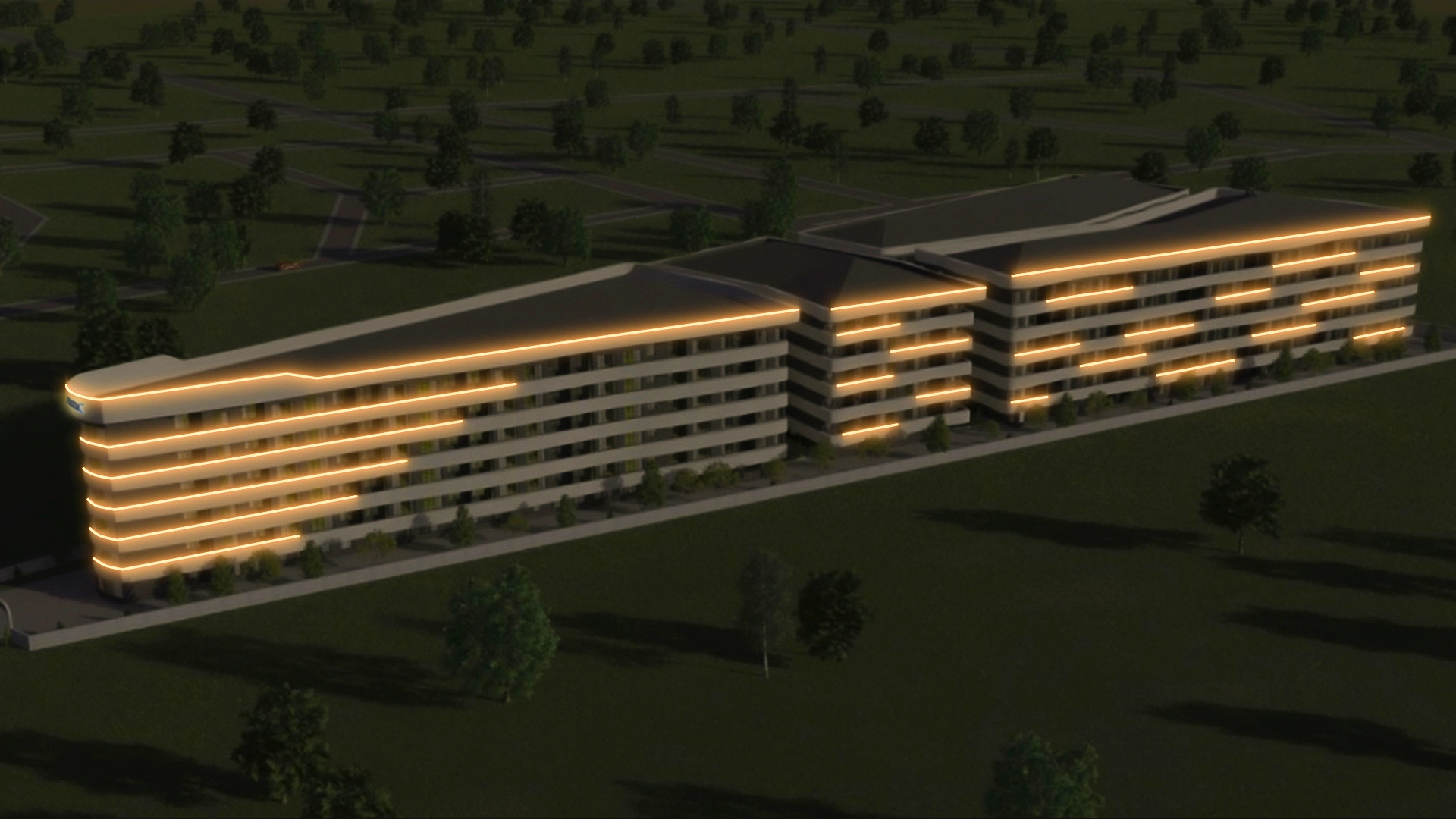 Titanic Residence Dazzles with SkyLiner Amber Exterior Lighting!